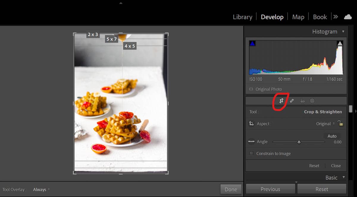 Step 2 to follow when using Crop Overlays